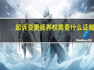 起诉变更抚养权需要什么证据