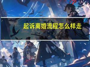 起诉离婚流程怎么样走