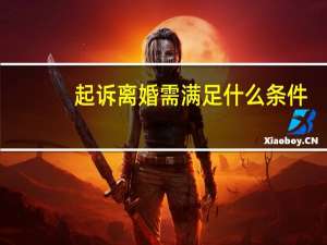 起诉离婚需满足什么条件
