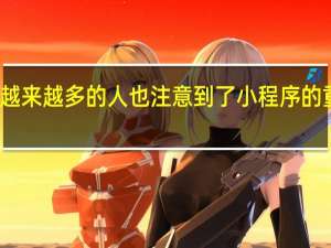 越来越多的人也注意到了小程序的重要性