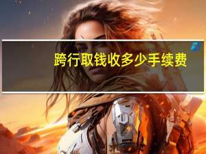 跨行取钱收多少手续费
