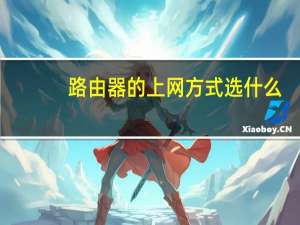 路由器的上网方式选什么