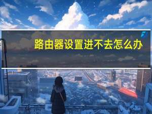 路由器设置进不去怎么办（路由器设置进不去）