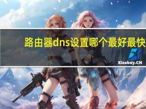 路由器dns设置哪个最好最快