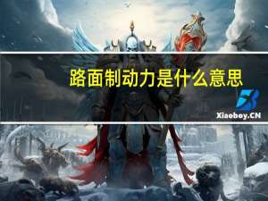 路面制动力是什么意思