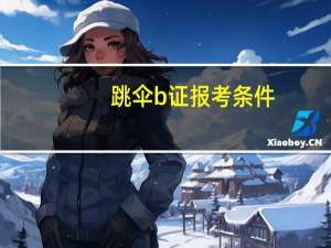 跳伞b证报考条件