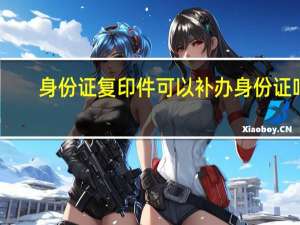 身份证复印件可以补办身份证吗