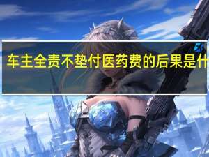 车主全责不垫付医药费的后果是什么呢
