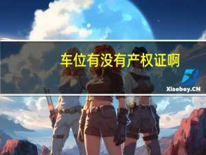 车位有没有产权证啊
