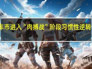 车市进入“肉搏战” 阶段 习惯性逆转会到来？