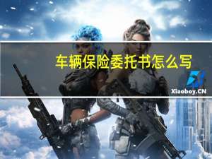 车辆保险委托书怎么写