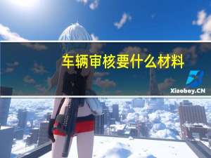 车辆审核要什么材料