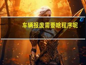 车辆报废需要啥程序呢