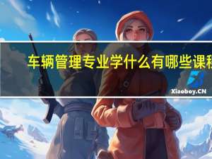 车辆管理专业学什么 有哪些课程