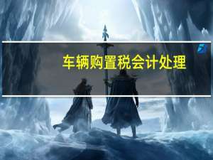 车辆购置税会计处理