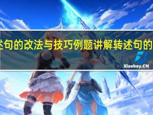 转述句的改法与技巧例题讲解 转述句的例子10个