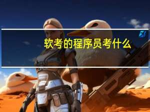 软考的程序员考什么