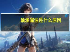 轴承漏油是什么原因