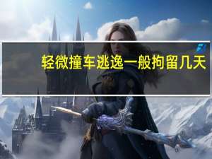 轻微撞车逃逸一般拘留几天