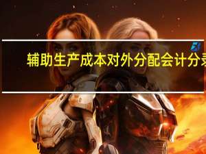 辅助生产成本对外分配会计分录