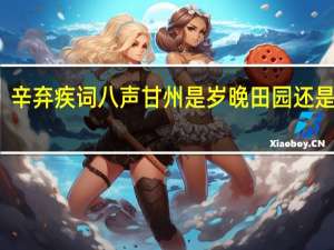 辛弃疾词八声甘州是岁晚田园还是田间