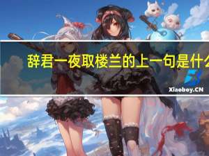 辞君一夜取楼兰的上一句是什么