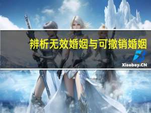 辨析无效婚姻与可撤销婚姻