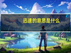 迅速的意思是什么