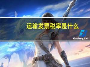 运输发票税率是什么