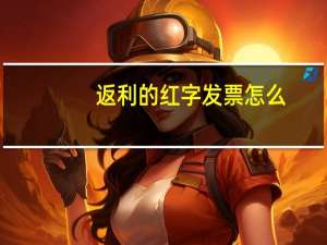 返利的红字发票怎么