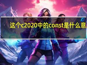 这个c  中的const是什么意思
