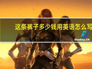 这条裤子多少钱用英语怎么写