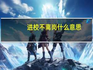 进校不离岗什么意思