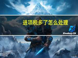 进项税多了怎么处理