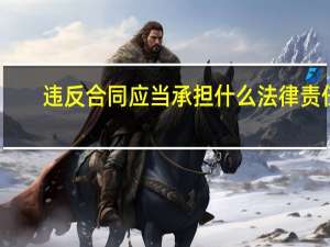 违反合同应当承担什么法律责任