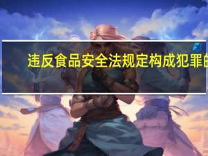 违反食品安全法规定构成犯罪的