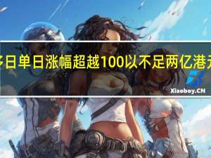 连续多日单日涨幅超越100%以不足两亿港元利润撑起2.4万亿港元市值