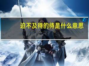 迫不及待的待是什么意思