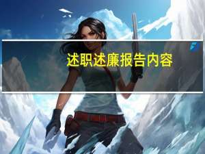 述职述廉报告内容