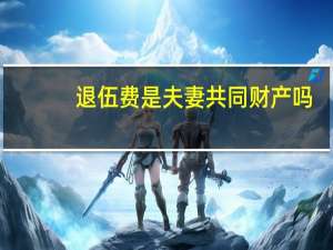 退伍费是夫妻共同财产吗