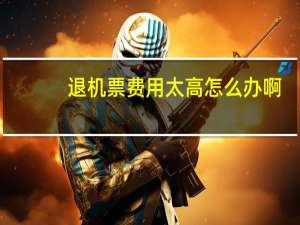 退机票费用太高怎么办啊