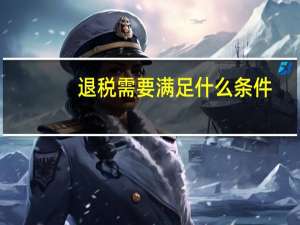 退税需要满足什么条件