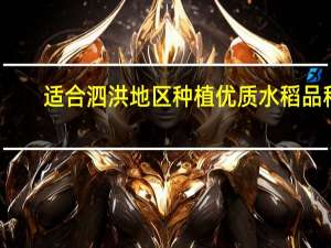 适合泗洪地区种植优质水稻品种