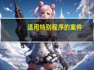 适用特别程序的案件