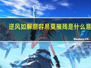 逆风如解意容易莫摧残是什么意思