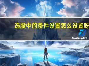 选股中的条件设置怎么设置呀