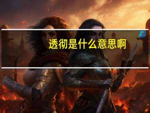 透彻是什么意思啊