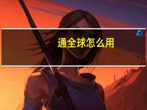 通全球怎么用