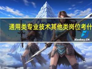 通用类专业技术其他类岗位考什么