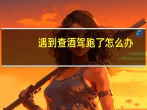 遇到查酒驾跑了怎么办